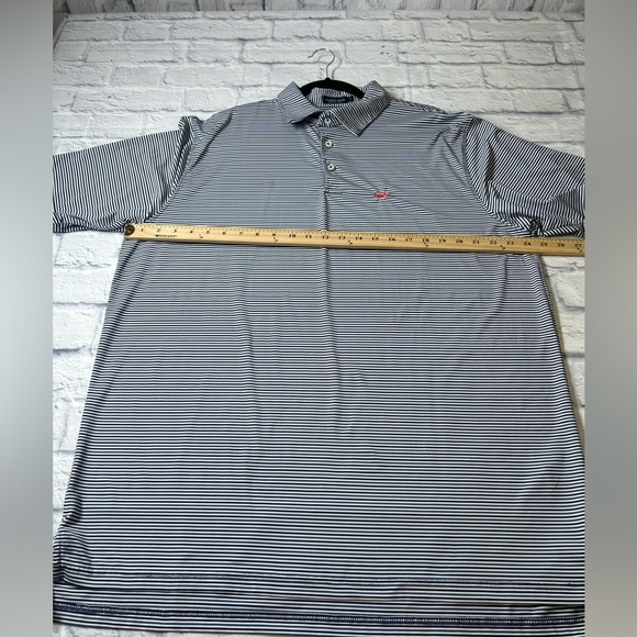 Southern Marsh Black, Blue and White Striped Polo Shirt with Logo. Size XL - Picture 6 of 7